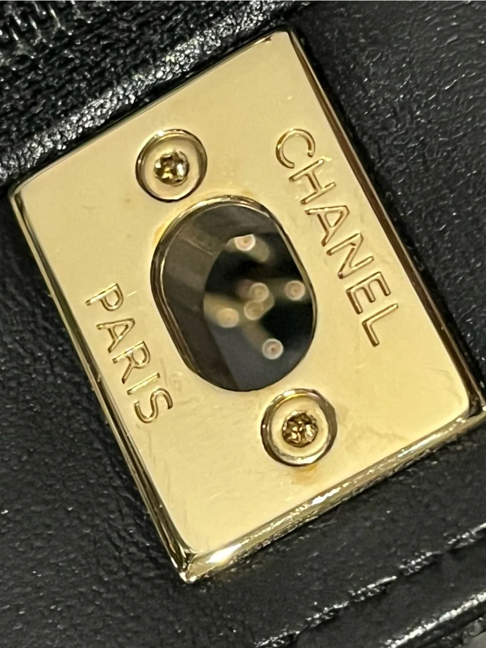 Authentic CHANEL Wallet On Chain with Light Gold Hardware